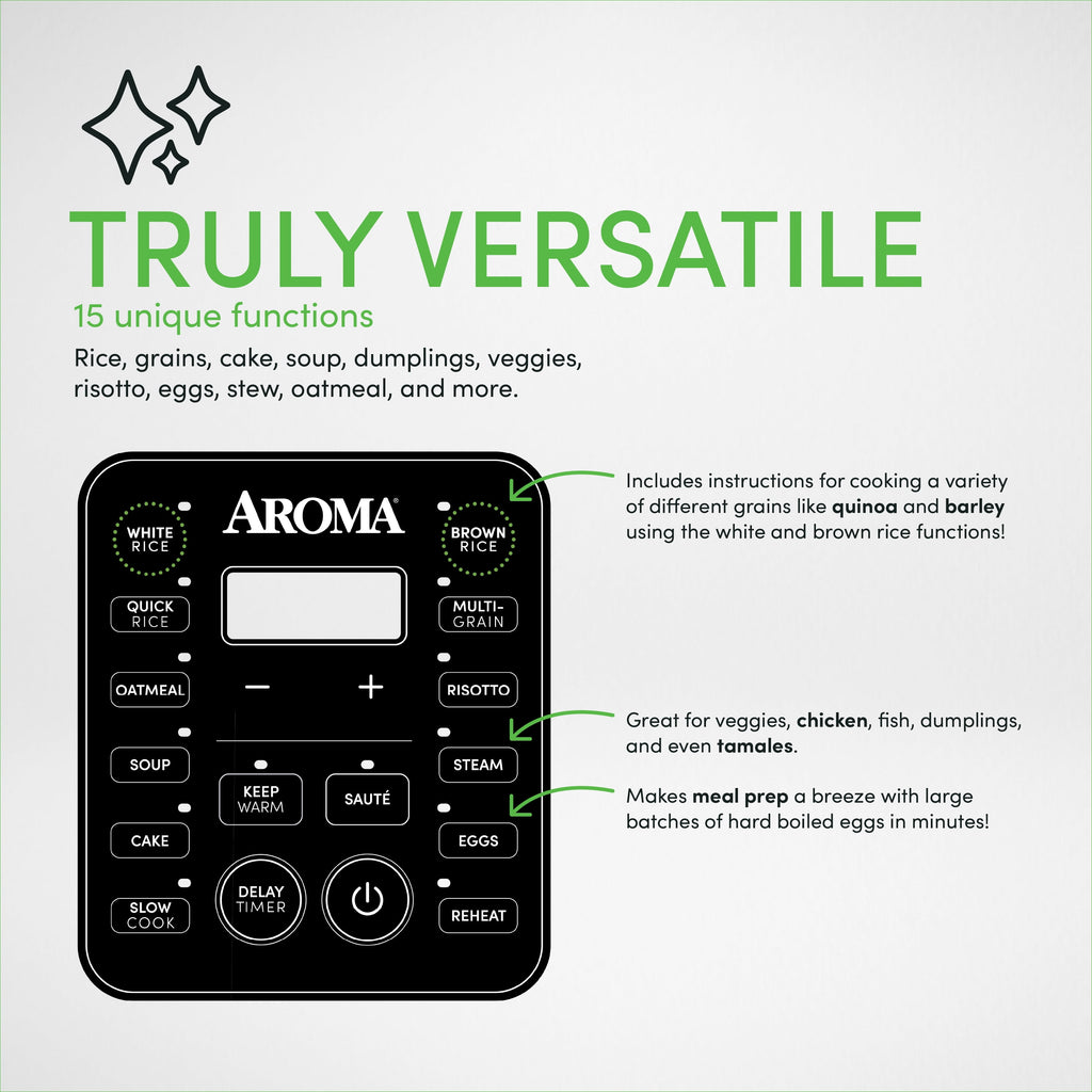 Aroma® 20-Cup (Cooked) / 5Qt. Digital Rice & Grain Multicooker