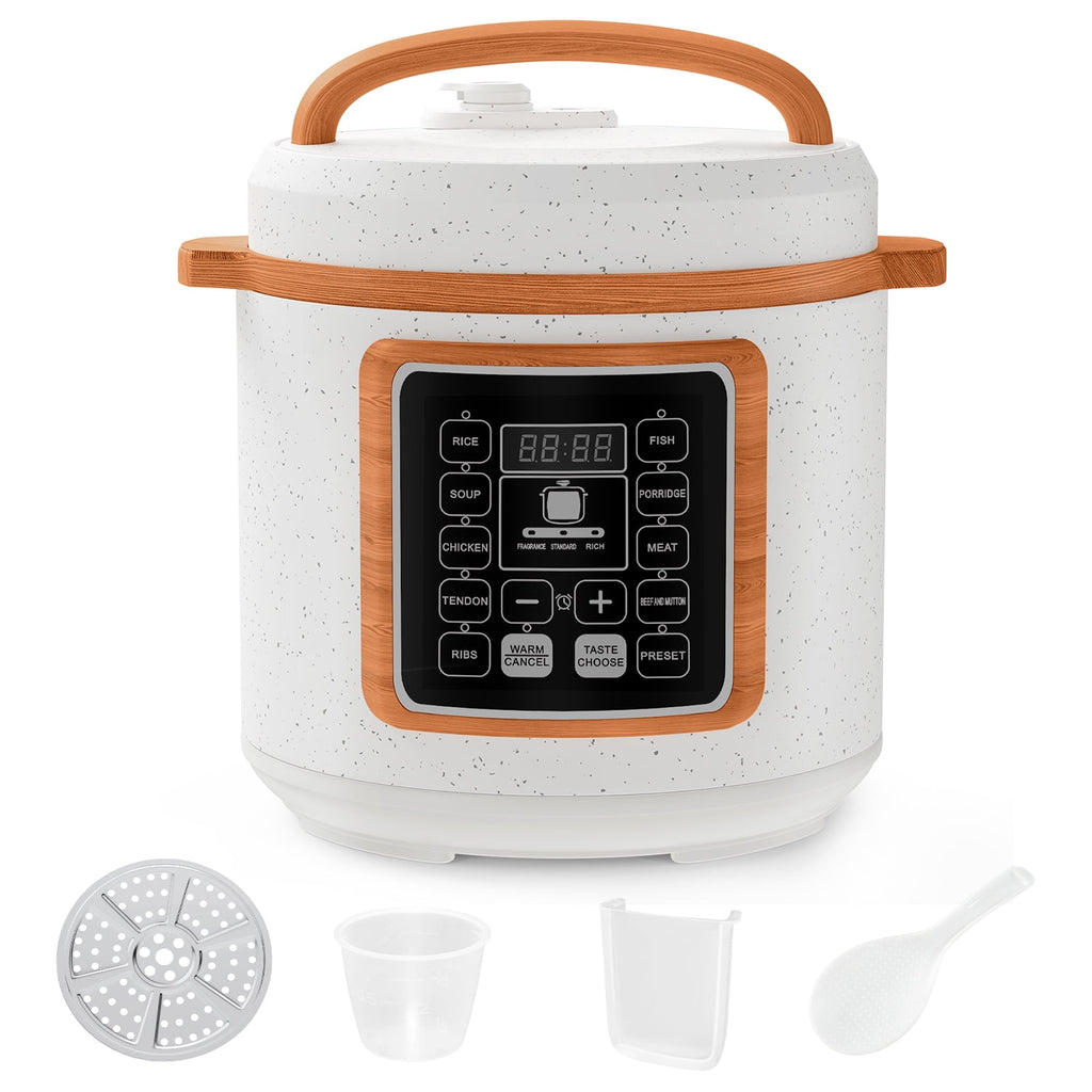 TINANA 6 Quart Electric Pressure Cooker, 9-in-1 Stainless Steel Multi Cooker Pot, Rice Cooker, Slow Cooker, Food Pressure Cooker with Safety Lock, Auto Release, Delay Timer, Intelligent Presets