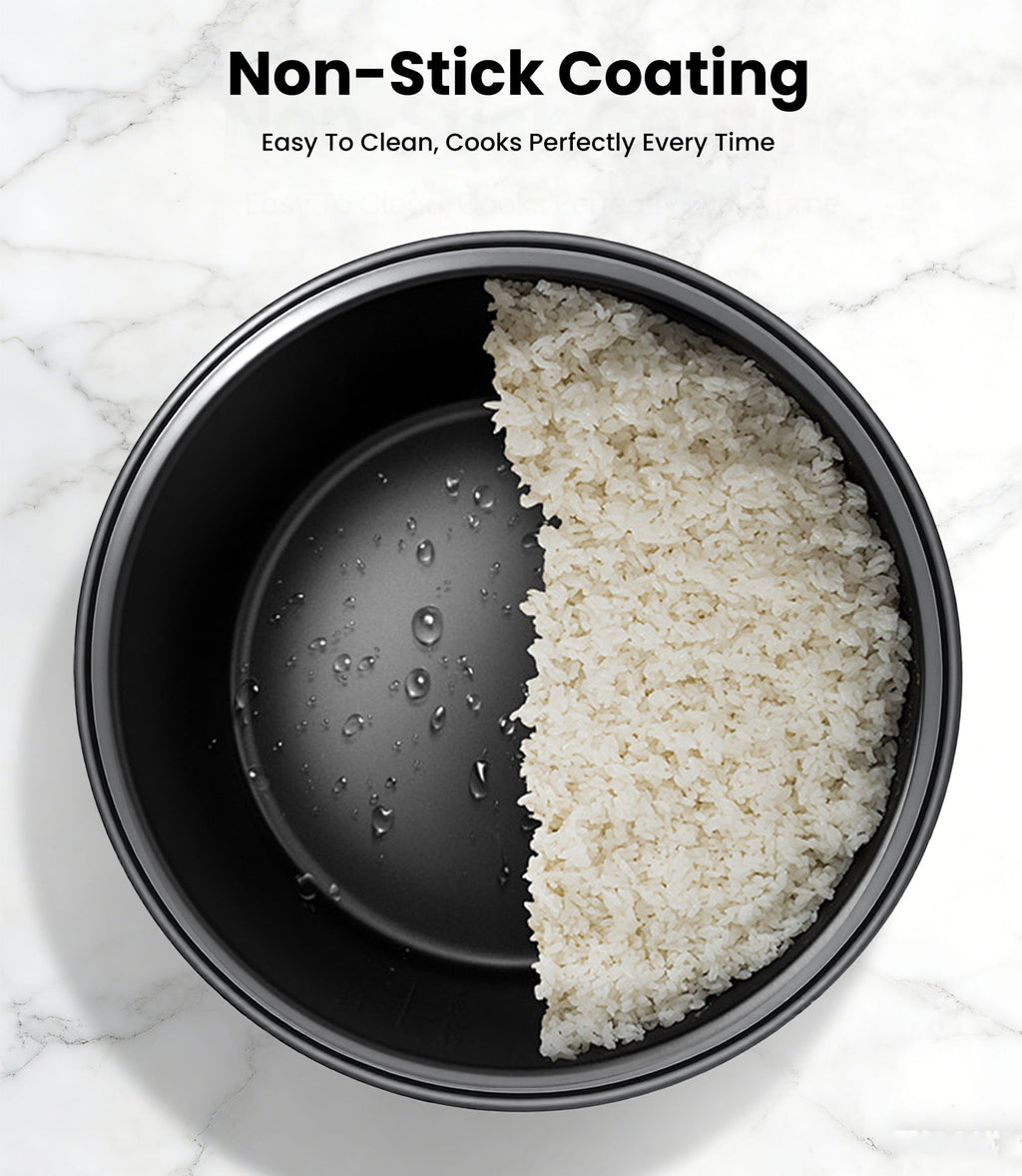 Casualife 12-Cups/4.3QT Rice Cooker with Steamer & Keep Warm, 10-in-1 Multicooker，24-Hour Timer，Non-Stick Inner Pot, White