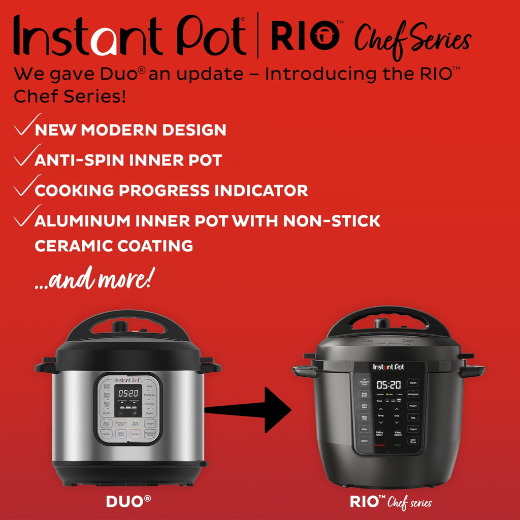 Instant Pot 6Qt RIO Chef Series 7-in-1 Multi-Cooker, Pressure Cooker, Slow Cook, & More, Black