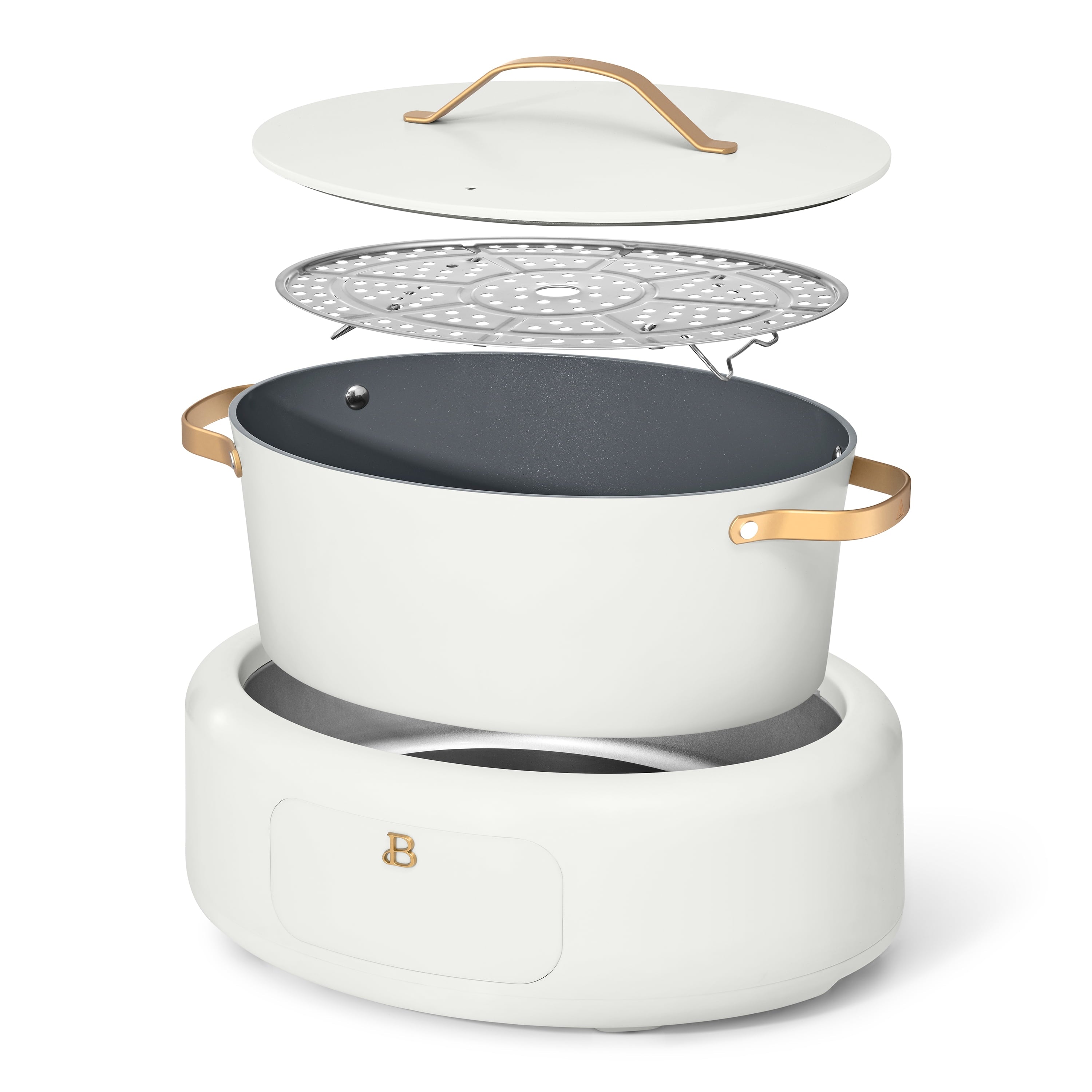 Beautiful 10 in 1, 6 Qt Electric Multi-Cooker, White Icing by Drew Barrymore