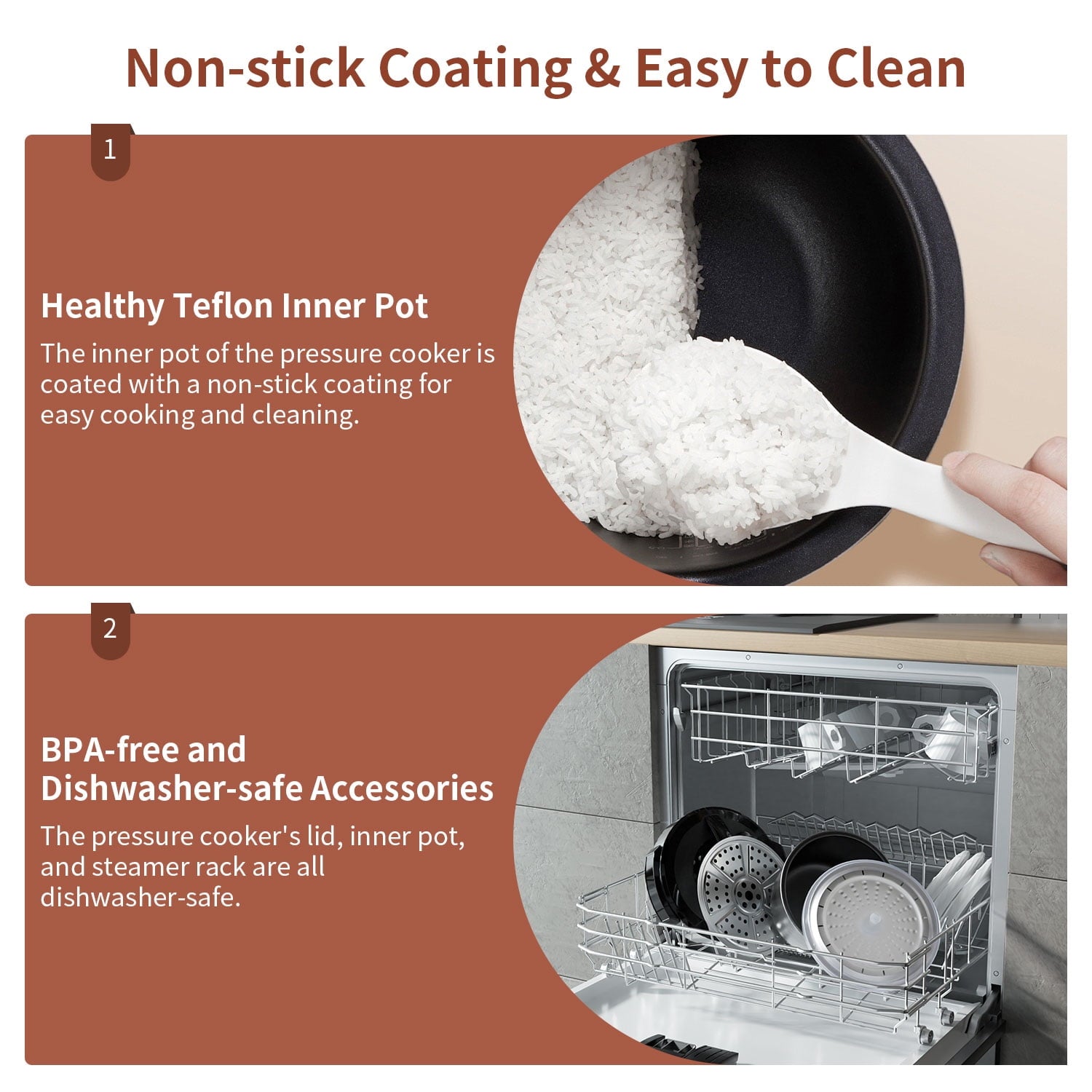 TINANA 6 Qt Electric Pressure Cooker 9-in-1, 14 Presets Instant Multi-Function Pot, Slow Cooker, Rice Cooker, Cake Maker, Non-Stick, Stainless Steel