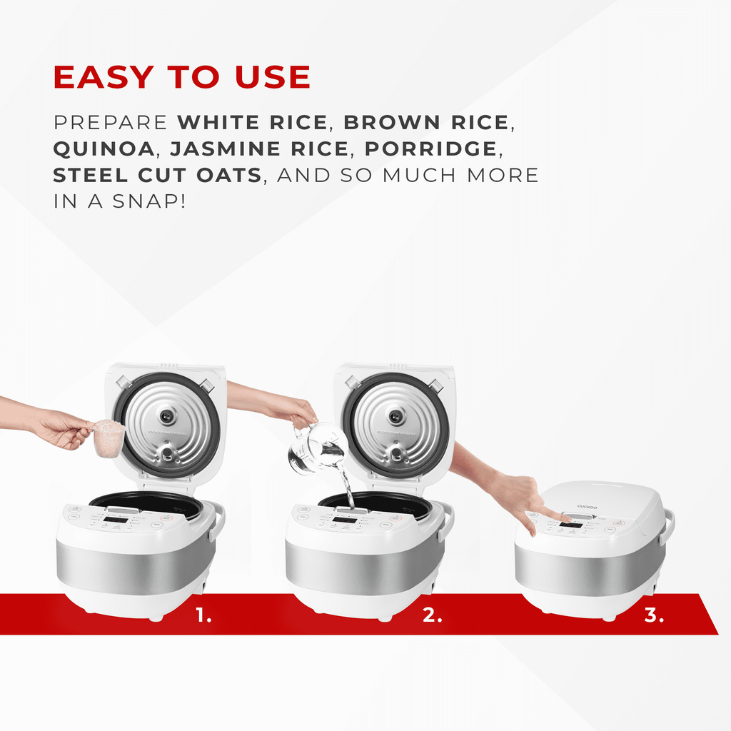 Cuckoo Rice Cooker & Warmer 6 Cup Uncooked / 12 cup Cooked, Smart Fuzzy Logic Nonstick Inner Pot White (CR-0605F)