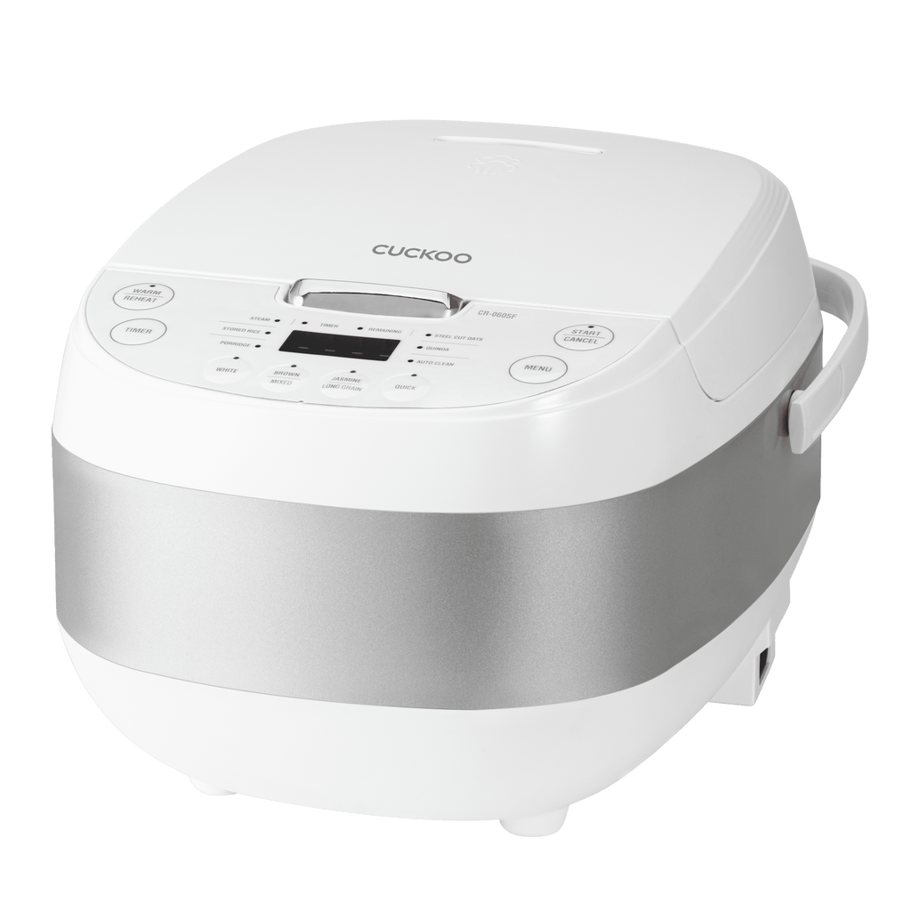 Cuckoo Rice Cooker & Warmer 6 Cup Uncooked / 12 cup Cooked, Smart Fuzzy Logic Nonstick Inner Pot White (CR-0605F)