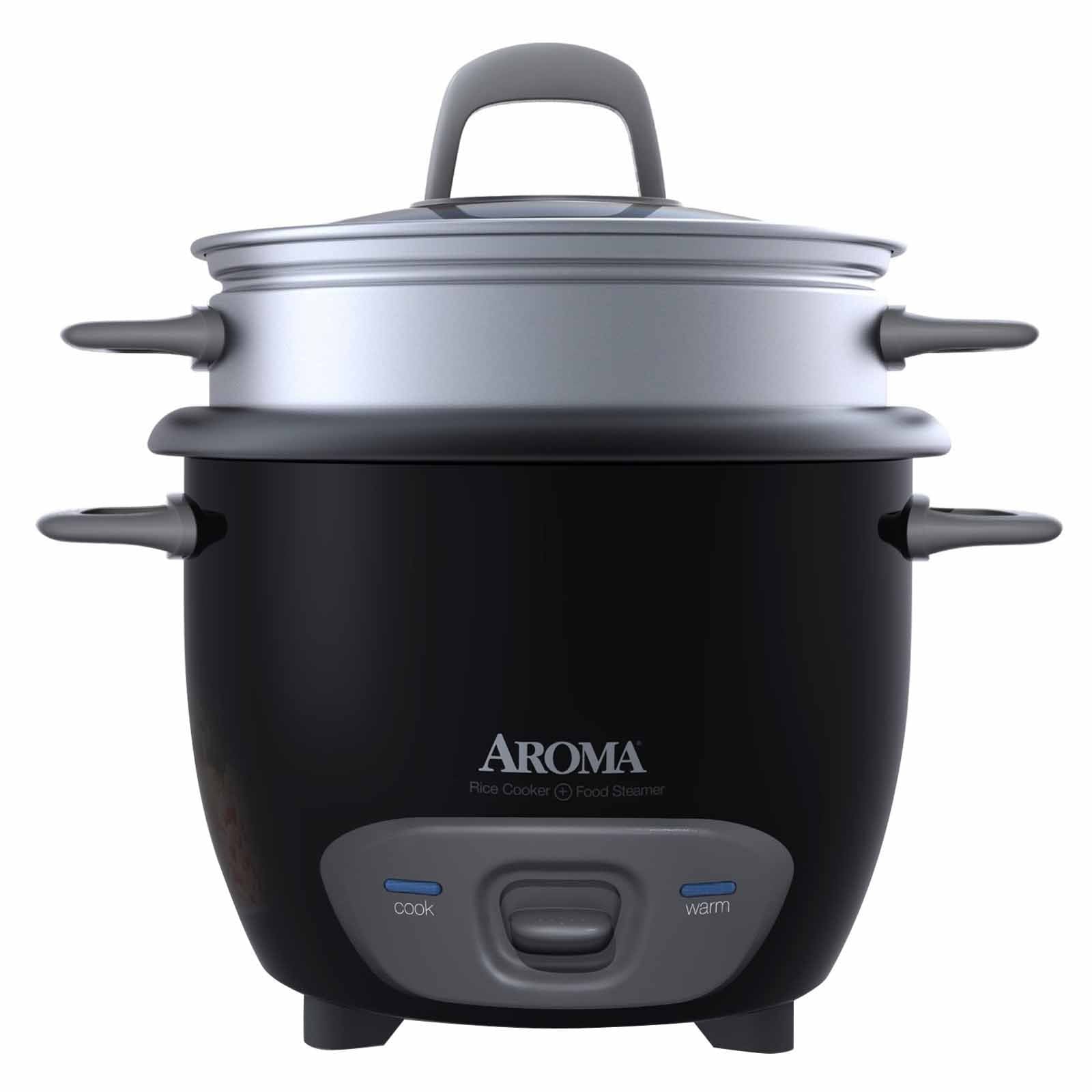 Aroma® 6-Cup (Cooked) / 1.5Qt. Rice & Grain Cooker, White, New, ARC-743-1NG