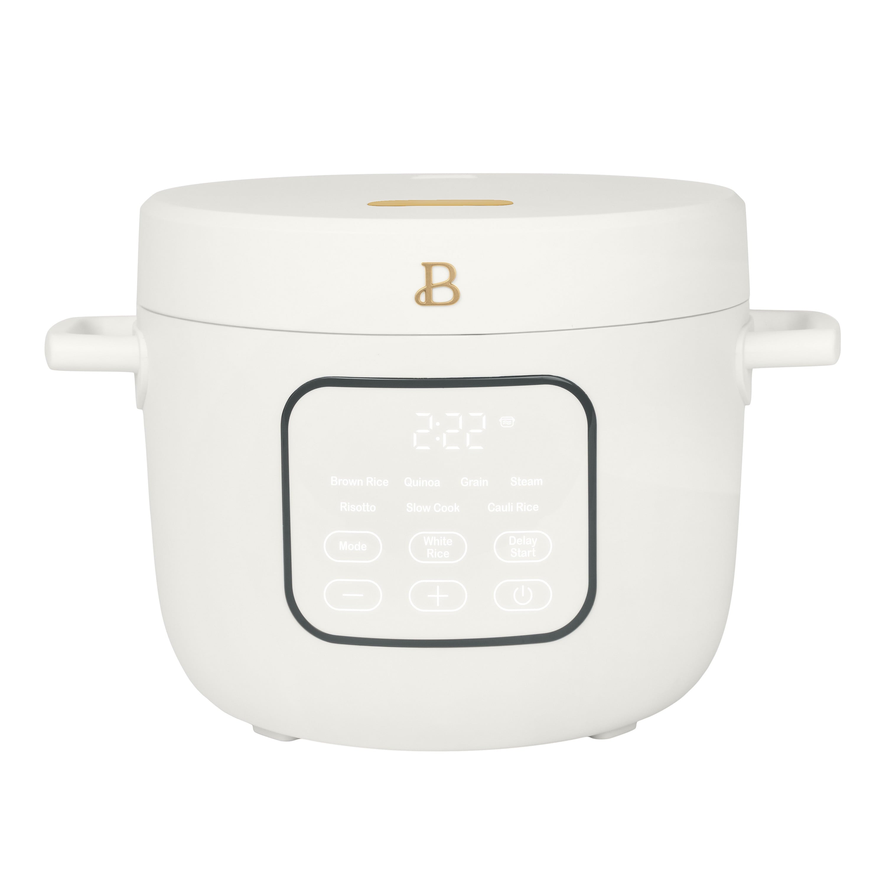 Beautiful 14-Cup Cooked, 6-Cups Uncooked Electric Rice and Grain Cooker, EverGood™ Ceramic Nonstick Coating, White Icing by Drew Barrymore