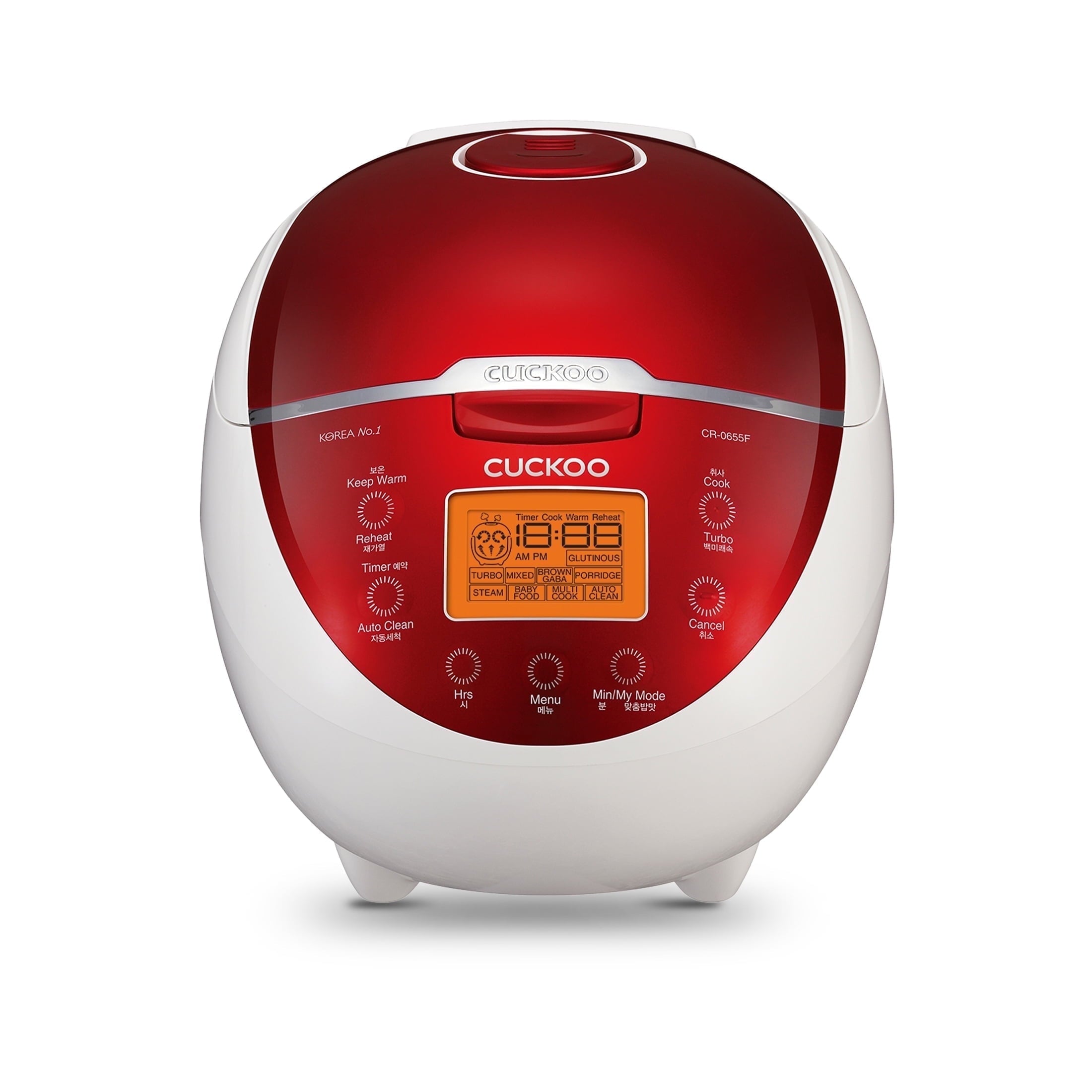 CUCKOO Micom Rice Cooker 6 Cup Uncooked / 12 Cup Cooked, Fuzzy Logic Rice Maker with Delay Timer & Keep Warm Setting, Versatile Food Steamer for Cooking, Non-Stick Inner Pot, Red (CR-0655F)
