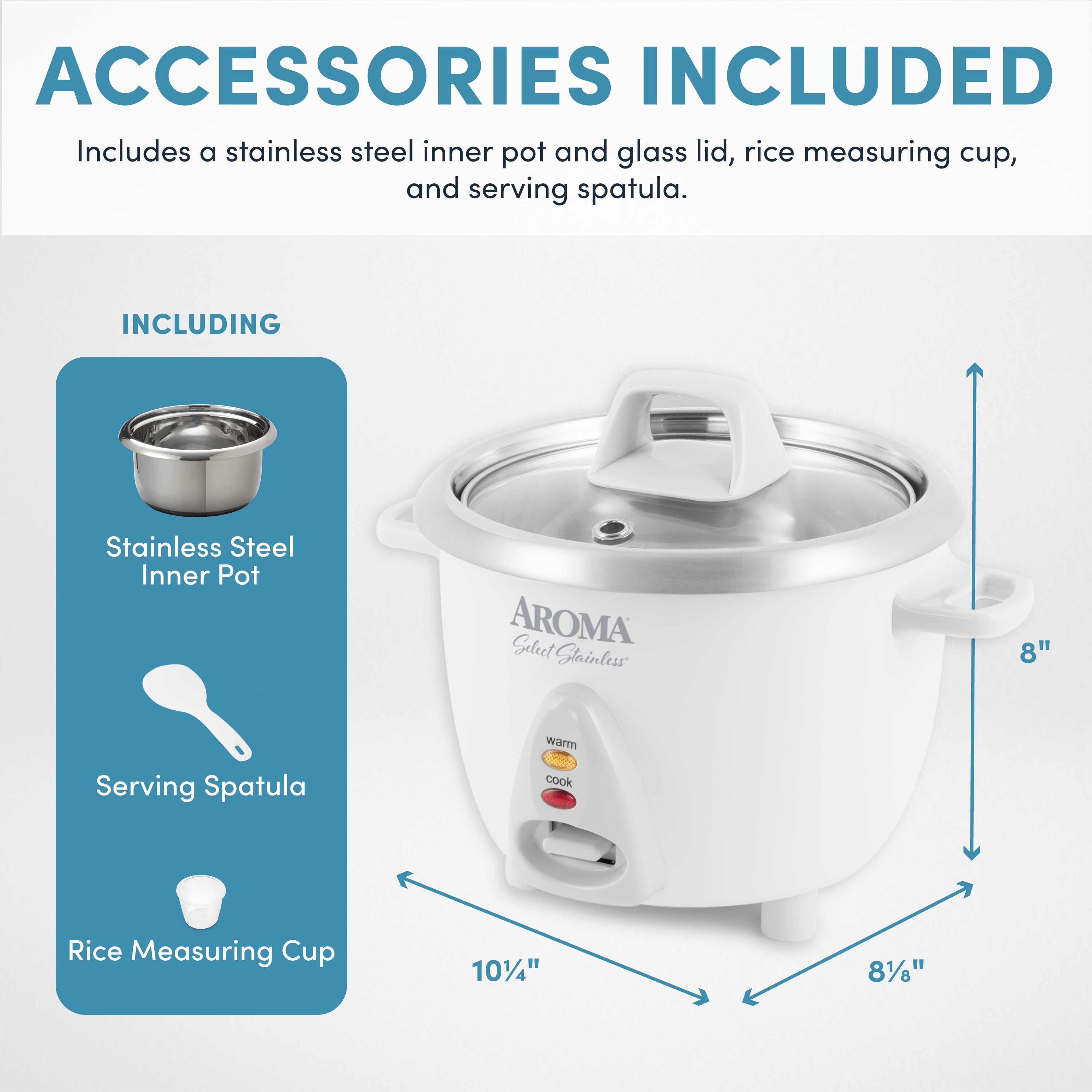 Aroma 6 Cup White Simply Stainless Pot - White, New
