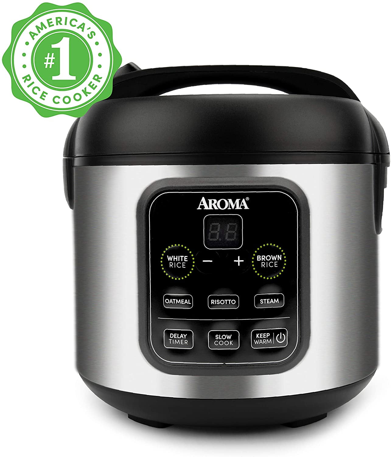 Aroma® 8-Cup (Cooked)/2Qt. Digital Rice & Grain Multicooker, Black, New, ARC-994SB