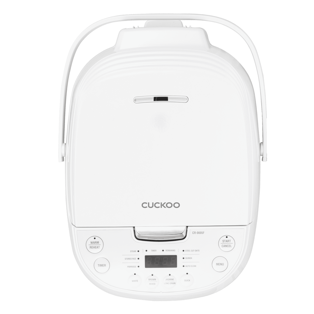 Cuckoo Rice Cooker & Warmer 6 Cup Uncooked / 12 cup Cooked, Smart Fuzzy Logic Nonstick Inner Pot White (CR-0605F)