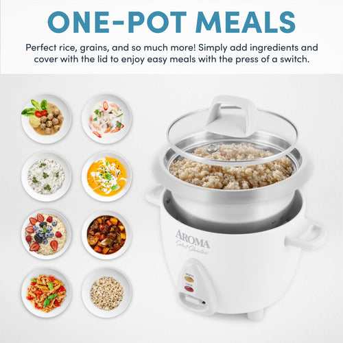 Aroma 6 Cup White Simply Stainless Pot - White, New