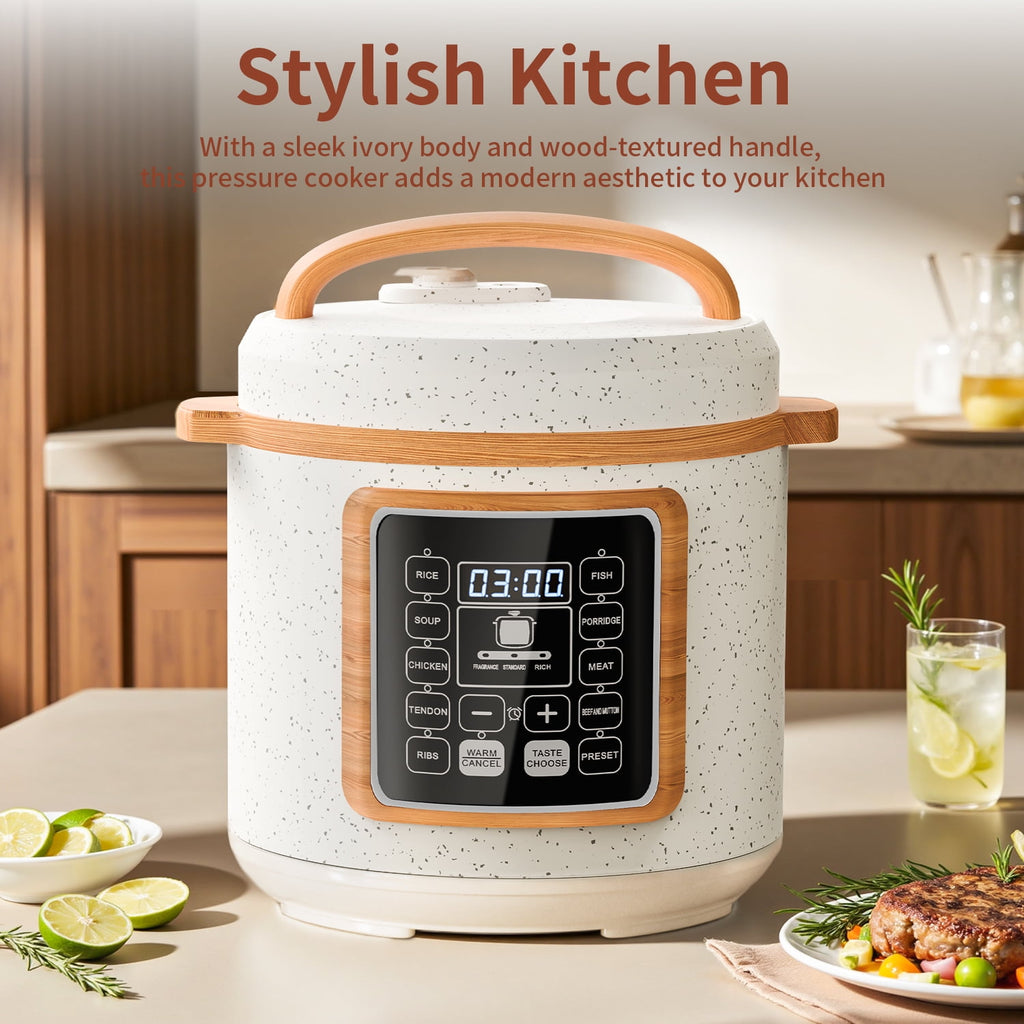 TINANA 6 Quart Electric Pressure Cooker, 9-in-1 Stainless Steel Multi Cooker Pot, Rice Cooker, Slow Cooker, Food Pressure Cooker with Safety Lock, Auto Release, Delay Timer, Intelligent Presets