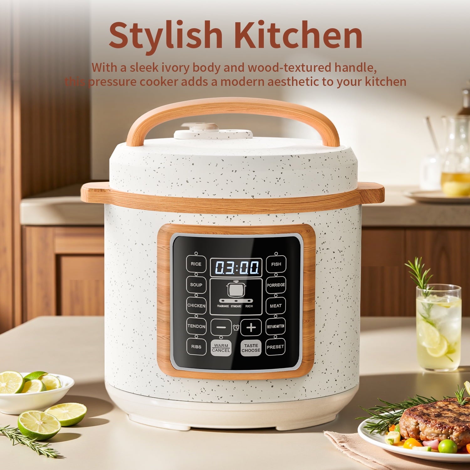 TINANA 6 Quart Electric Pressure Cooker, 9-in-1 Stainless Steel Multi Cooker Pot, Rice Cooker, Slow Cooker, Food Pressure Cooker with Safety Lock, Auto Release, Delay Timer, Intelligent Presets